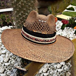 decorated hat, hats decorated in Colombia, personalized hats made from iraca palm, handmade hats with embroidery, test1234, Handmade Indiana Hat For Men