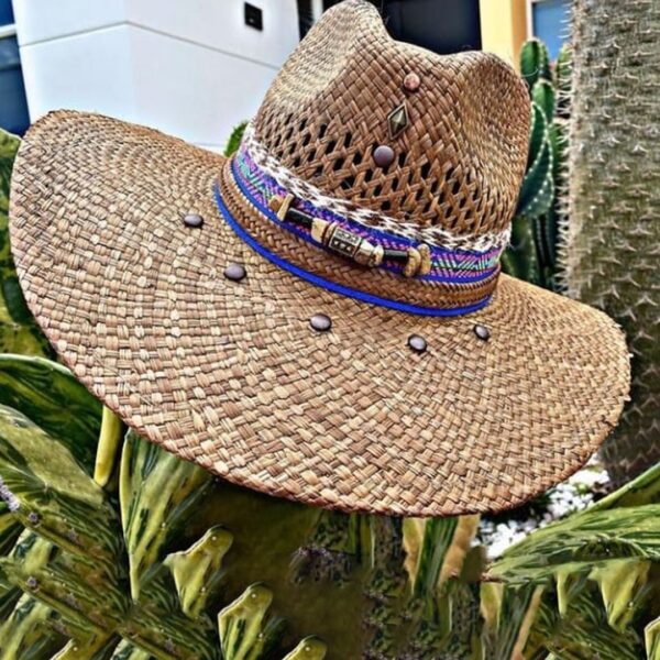decorated hat, hats decorated in Colombia, personalized hats made from iraca palm, handmade hats with embroidery, test1234, Handmade Indiana Hat For Men