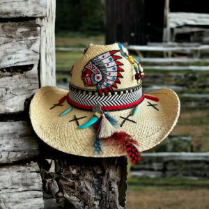 decorated hat, hats decorated in Colombia, personalized hats made from iraca palm, handmade hats with embroidery, test1234, Native Western decorated Cowboy Hat
