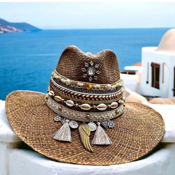 decorated hat, hats decorated in Colombia, personalized hats made from iraca palm, handmade hats with embroidery, test1234, Vintage Brown Indiana Hat
