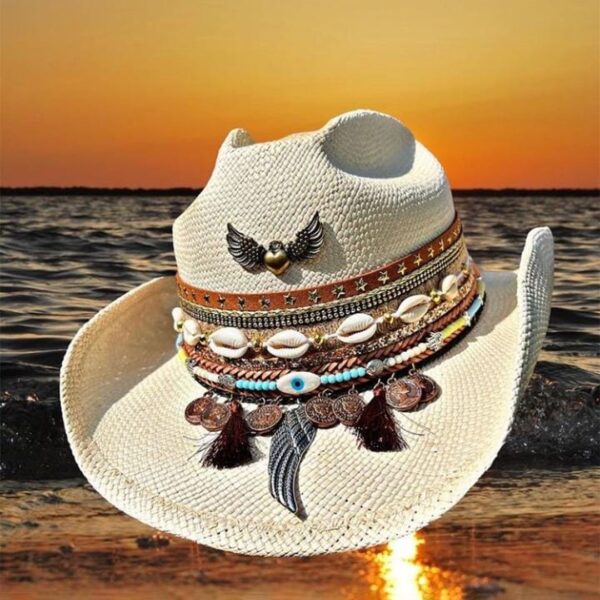 decorated hat, hats decorated in Colombia, personalized hats made from iraca palm, handmade hats with embroidery, test1234, Womens Decorated Cowboy Hat