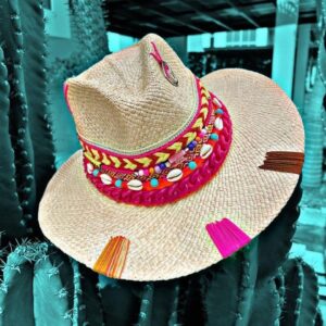 decorated hat, hats decorated in Colombia, personalized hats made from iraca palm, handmade hats with embroidery, test1234, Womens Indiana Tribe Hat
