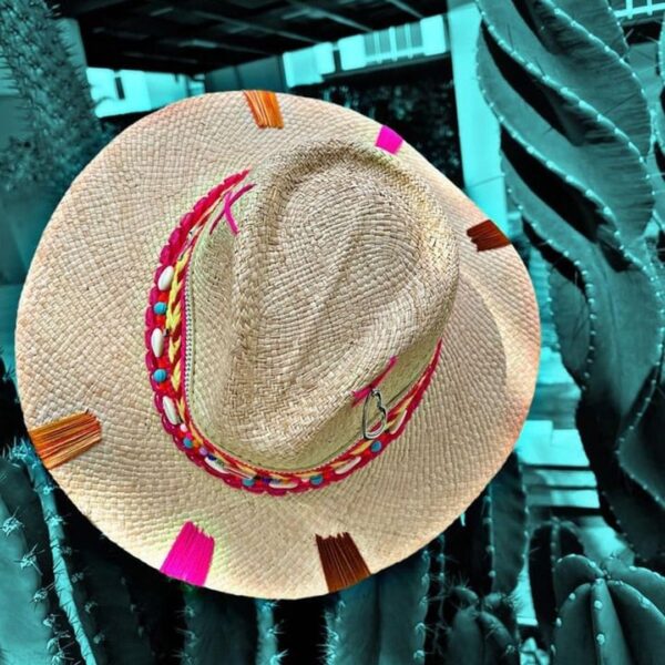 decorated hat, hats decorated in Colombia, personalized hats made from iraca palm, handmade hats with embroidery, test1234, Womens Indiana Tribe Hat
