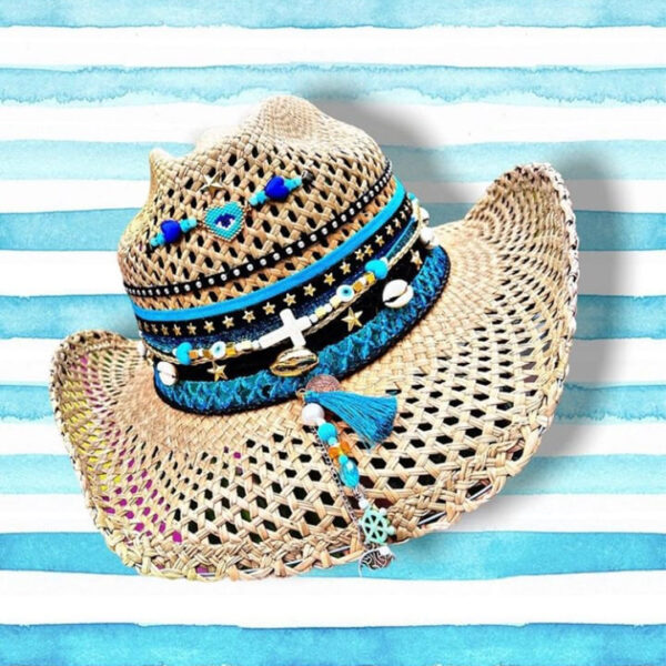 decorated hat, hats decorated in Colombia, personalized hats made from iraca palm, handmade hats with embroidery, test1234, Womens Openwork Hat Nieve