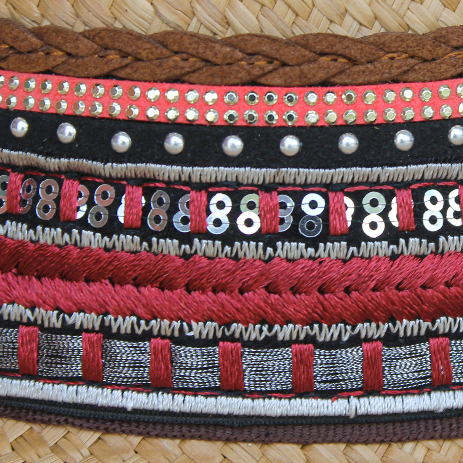 Brown Color Borsalino Hat with Boho Travel Cherry Shine Decoration Brown Color Borsalino Hat with Boho Travel Cherry Shine Decoration