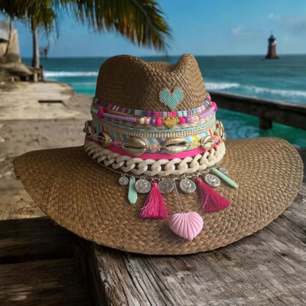 Spring Pink Shell Chain Indiana Hat